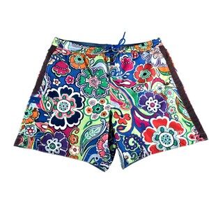 Vintage Tommy Hilfiger Men's Sz Large Hawaiian  Mesh-Lined Swim Trunks 7" Inseam